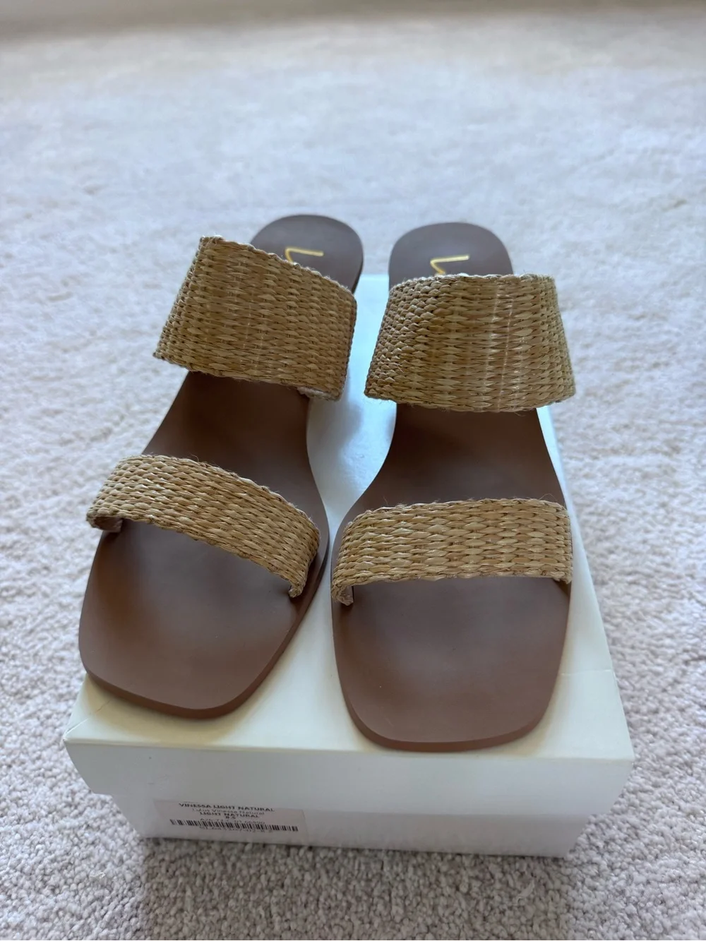 Lulus Vinessa Light Natural High Heel Slide Sandals